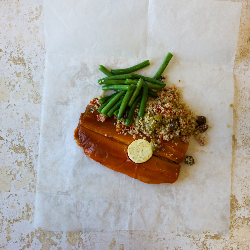 Baked Salmon & Cous Cous Parcels